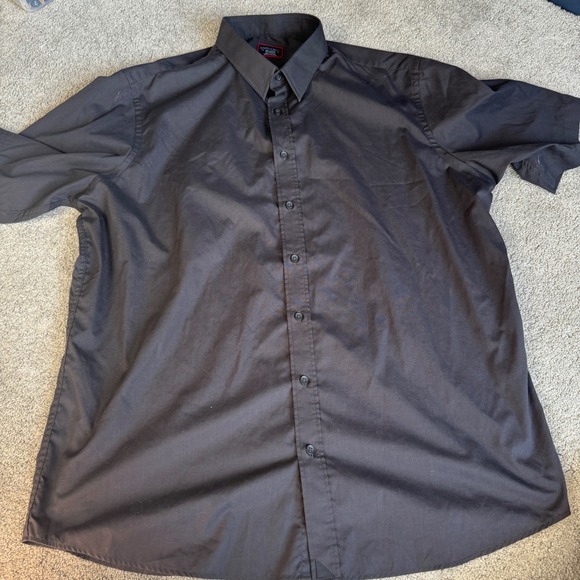 UNTUCKit Men's XXL Tall Regular Black Short Sleeve Button Up 100% Cotton - Picture 4 of 5